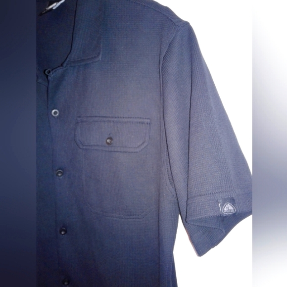 Nike ACG Dri Fit button down up Shirt Mens M Black Short Sleeve outdoor medium - Picture 3 of 7